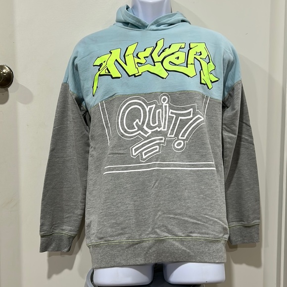 NWT Ideology Never Quit Colorblock Blue and Gray Hoodie Size Juniors XL - Picture 1 of 7